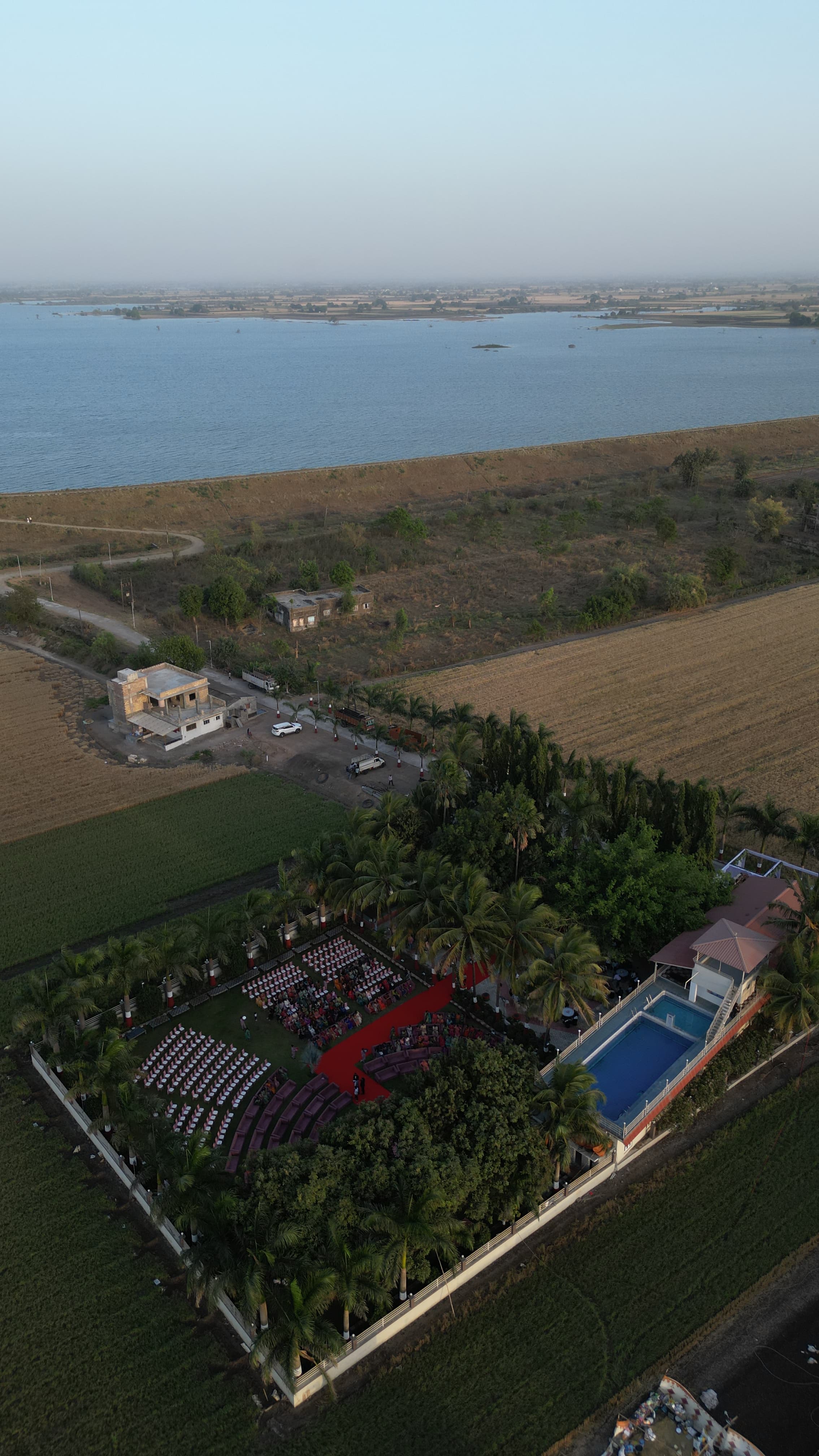 Aerial view of Vraj Vatika Farm property