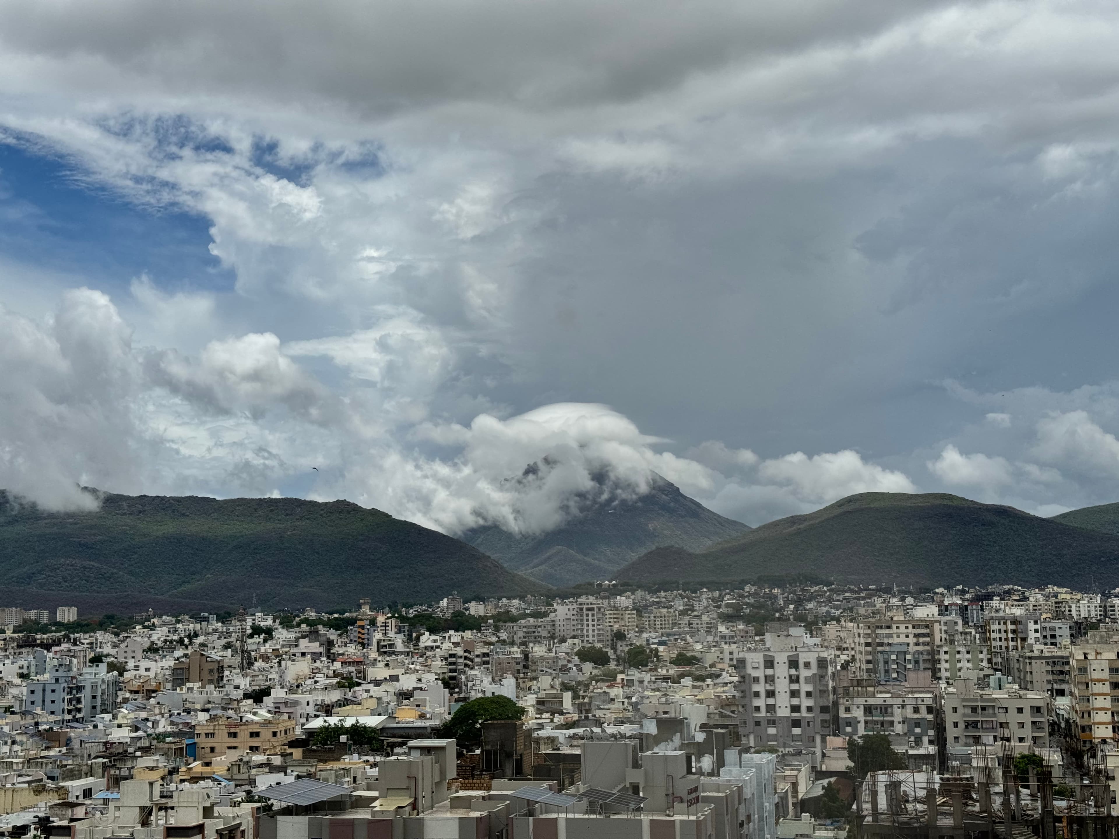Junagadh cityscape with Girnar mountains
