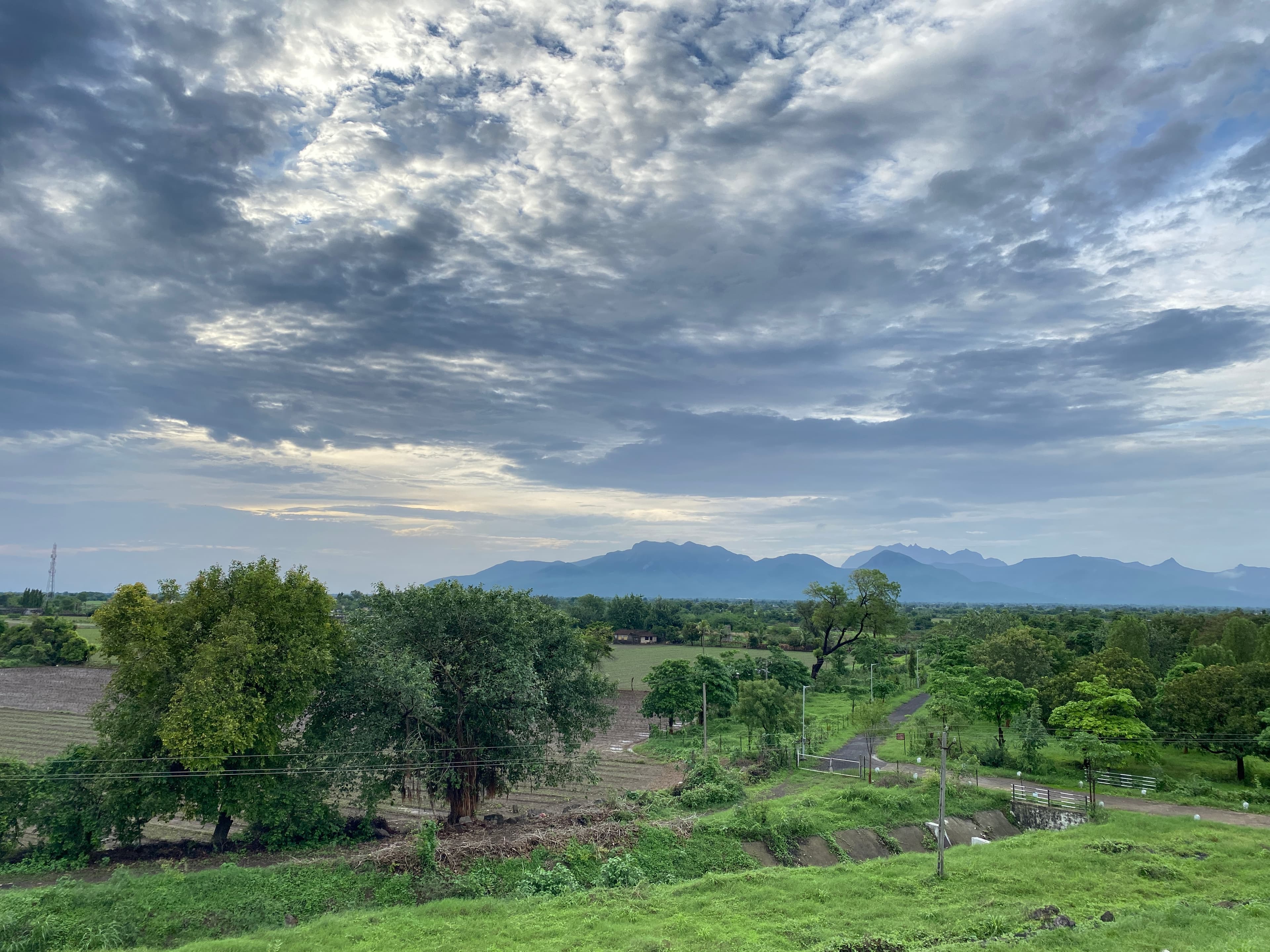 View of Girnar mountains from Ozat Dam